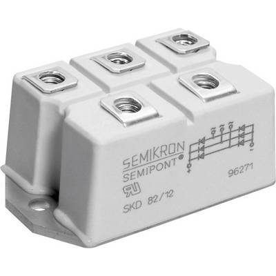 Performance modules with four screw connections, brand Semikron, model SKD 82/12, circuit diagram attached. Electronic component.