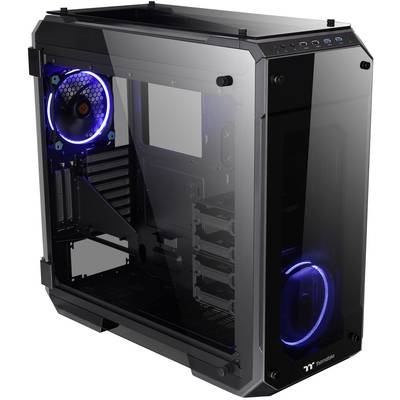 Thermaltake View 71 TG Midi tower PC casing Black 2 built-in LED fans, Window, Dust filter