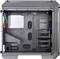 PC case, empty, with visible hard drive bays and LED lights. Ideal for building a gaming PC.
