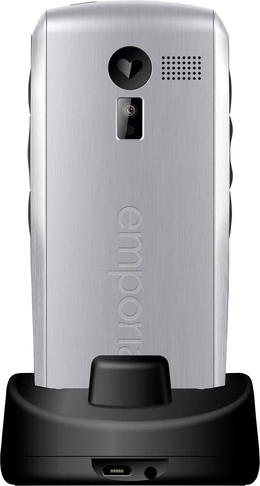Emporia Classic V26 Big button mobile phone Charging station, Panic button Silver-1