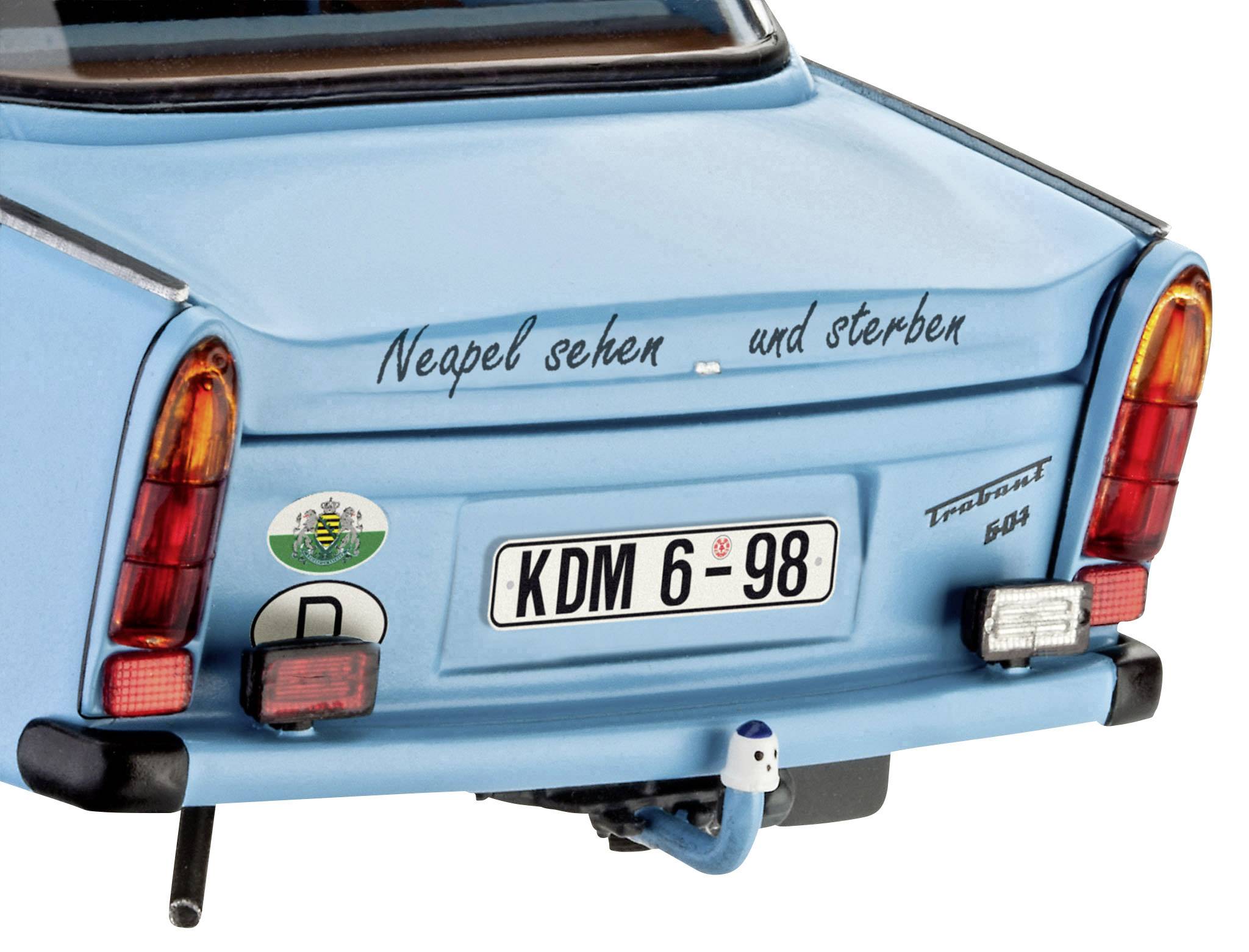 Trabant 601 Limousine Blau 1964-1990 mit Farben Leim Pinsel 07777 Bausatz Kit ..