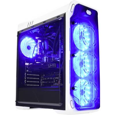 LC Power LC-988W-ON Midi tower PC casing, Game console casing  White 4 built-in LED fans, Built-in lighting, Fan control
