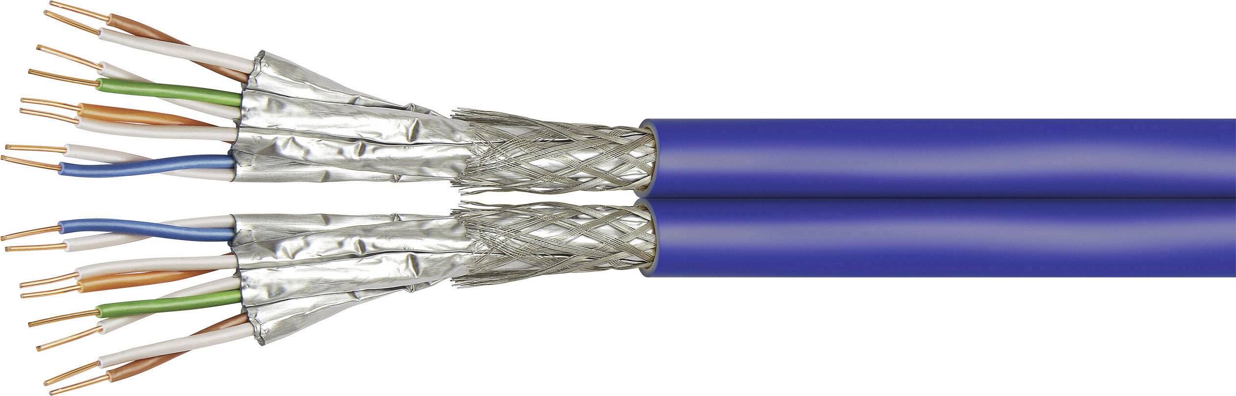 Goobay 91896 Network cable CAT 7a S/FTP 4 x 2 x 0.32 mm² Blue 100 m