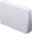 A white, rectangular plastic enclosure with rounded corners and multiple screw points on the front face.