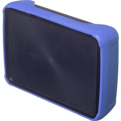 Navy-black, rectangular plastic briefcase, closed, with smooth, rounded corners. No recognisable logo or text.