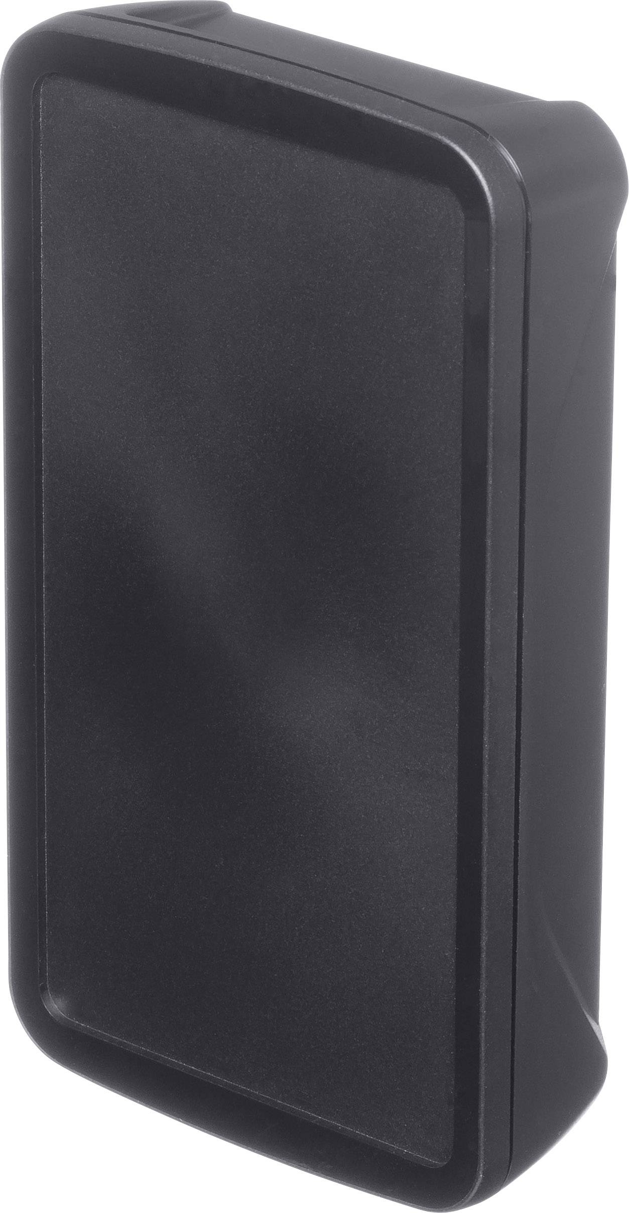 A rectangular black suitcase with rounded corners, possibly an electronic device or enclosure without visible controls.