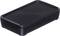 Black, rectangular plastic enclosure with rounded edges. It can be used for storing electronic devices.