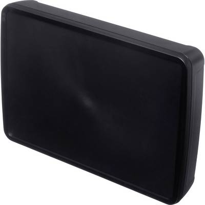 A rectangular, black plastic casing, possibly a case or a box.