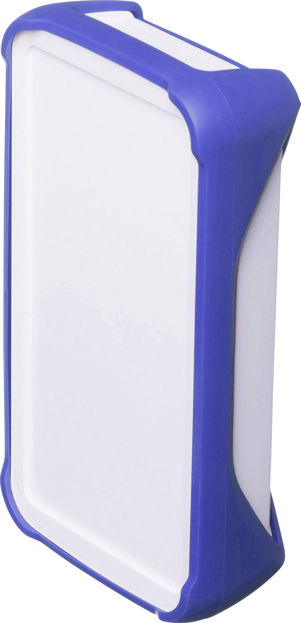 Portable, rectangular light with a blue rubber protective cover and white light body. Ideal for mobile lighting applications.