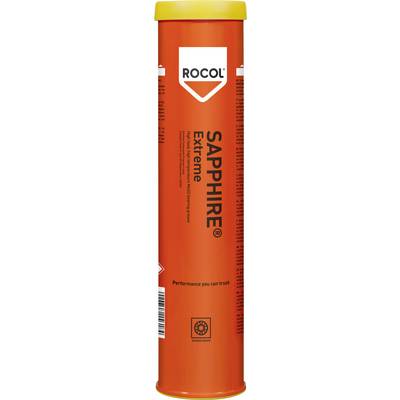 An orange ROCOL cartridge with a yellow lid, with the product name 'SAPPHIRE Extreme' printed on it; designed for high-performance use.