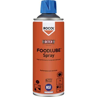 An orange spray can with a white and black 'ROCOL' logo at the top. Underneath it reads 'FOODLUBE Spray', a food-grade lubricant.