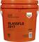 An orange bucket with the label 'GLASSFLO 2017' by Rocol, 4.5 kg, dry graphite lubricant, manufactured in Jan 2015.