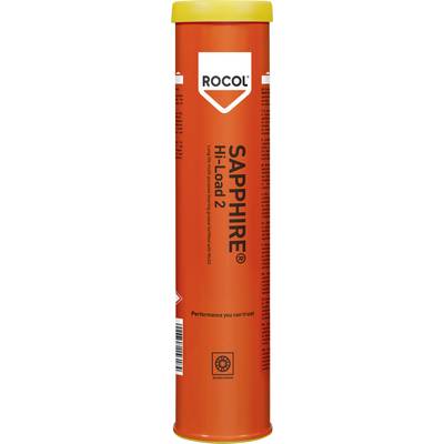 Cylindrical cartridge by Rocol brand, labelled 'Sapphire Hi-load 2'. Used for high-performance industrial lubrication.