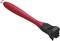 A red, curved tile cutter with a black blade and a hook at the end of the handle. Suitable for breaking ceramic tiles.