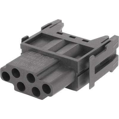 A black, five-pin plug adapter with the inscription 'EPIC'. It is used for connecting electrical cables.