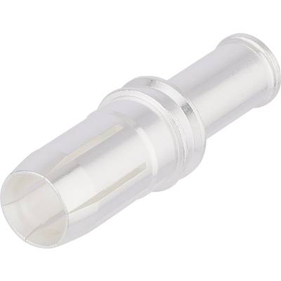 Silver, cylindrical metal closure with ventilation slots at one end, likely a connector or adapter.