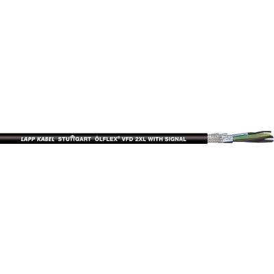 Black label with white text 'Lapp Kabel Stuttgart Ölflex VFD 2XL with Signal' next to cable bundle.