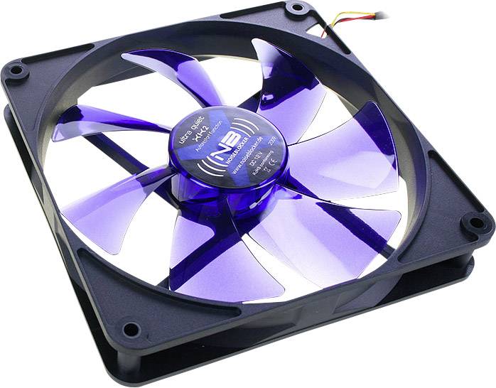 NoiseBlocker BlackSilent XK2 PC fan Black, Blue (transparent) (W x H x D) 140 x 140 x 25 mm-1