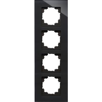 Black square frame with four equally sized, empty cutouts arranged vertically.
