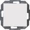 Image of a square white light switch on a grey metal mounting.