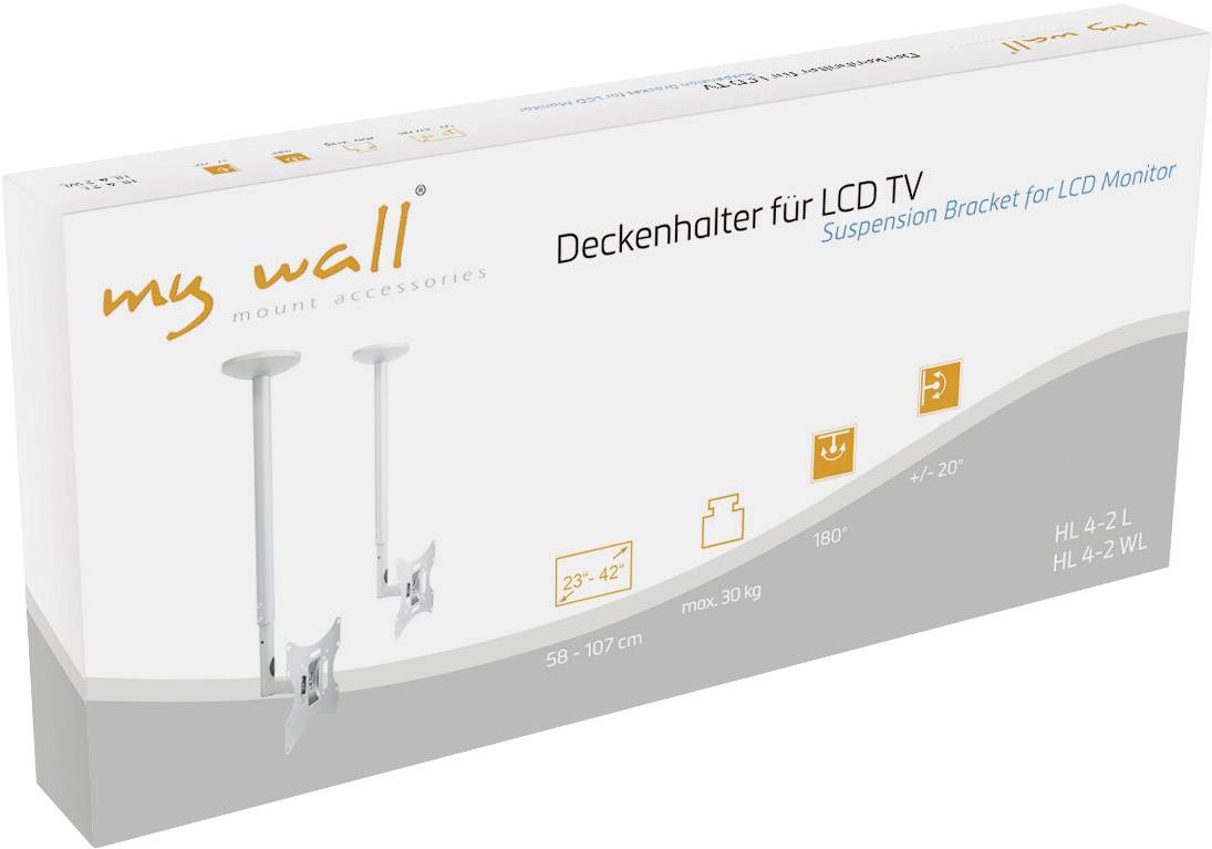 My Wall HL 4-2 WL TV ceiling mount 58,4 cm (23") - 106,7 cm (42") Retractable, Tiltable, Swivelling, Roof suspension bra-1