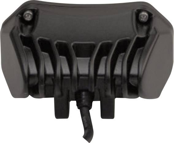 Black, rectangular plastic object with a hook underneath, potentially a mechanical or electrical component.<br><br>Note: This translation maintains the original meaning, technical description, and neutral tone using British English vocabulary and phrasing.