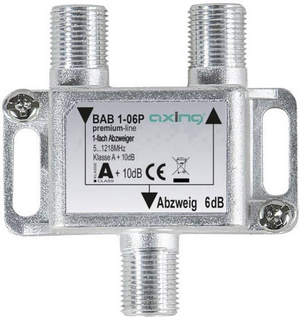 Axing BAB 1-06P Cable TV splitter 1-way 5 - 1218 MHz-0