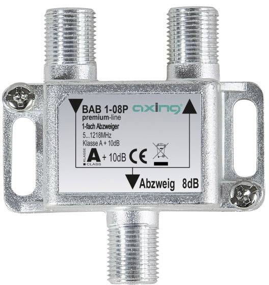 Axing BAB 1-08P Cable TV splitter 1-way 5 - 1218 MHz