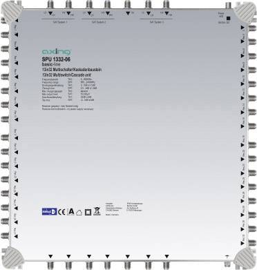 Multiswitch for satellite systems with 13 inputs and 32 outputs. Model number: SPU 1332-06. Manufacturer: Axing.