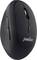 Black, vertical computer mouse with ergonomic design and scroll wheel. Suitable for right-handed grip, brand visible.