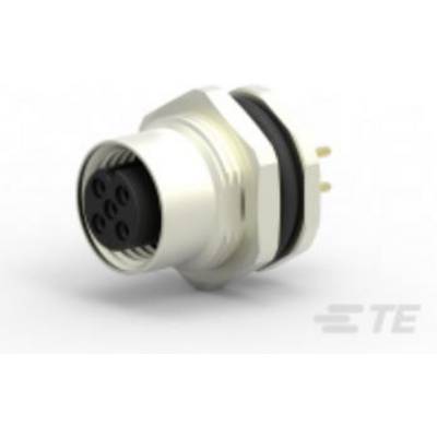 A circular metal connector component with multiple pins; suitable for industrial applications. Manufacturer's logo visible in the bottom right.