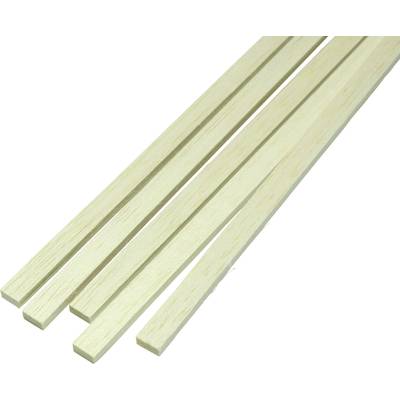 Four flat, light wooden slats lie side by side on a neutral background. They are evenly cut and arranged in parallel.