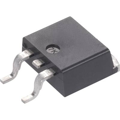 A black electronic component with two curved metal pins, typically used in circuits and electronic devices.