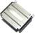 Metallic rectangular device with grooves and screws, possibly a heatsink or electrical component.