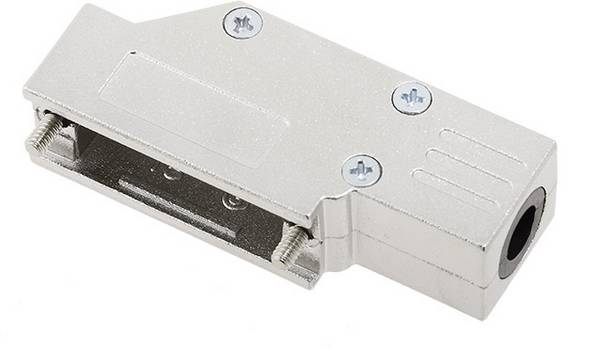 encitech DCMR15-FK-K 6560-0501-02 D-SUB housing Number of pins: 15 Solid metal 90 ° Silver 1 pc(s)