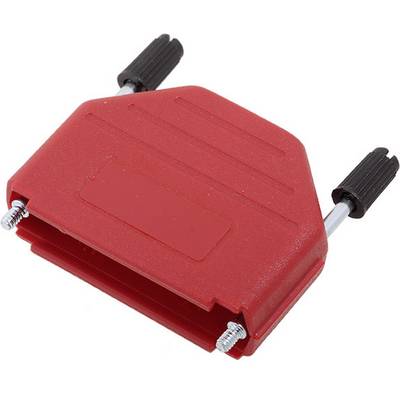 A red plastic tool with two black screwdrivers on the left and right. Used for securing or adjusting objects.