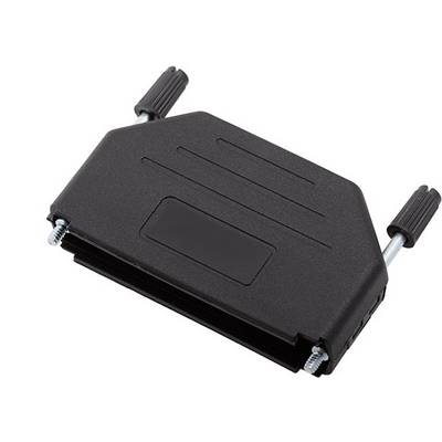 A black, rectangular stand with two adjustable screws on the sides, for supporting devices or objects.