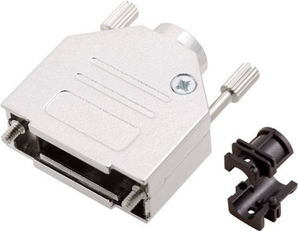 encitech DTZK15-K 6560-0105-02 D-SUB housing Number of pins: 15 Solid metal 180 ° Silver 1 pc(s)