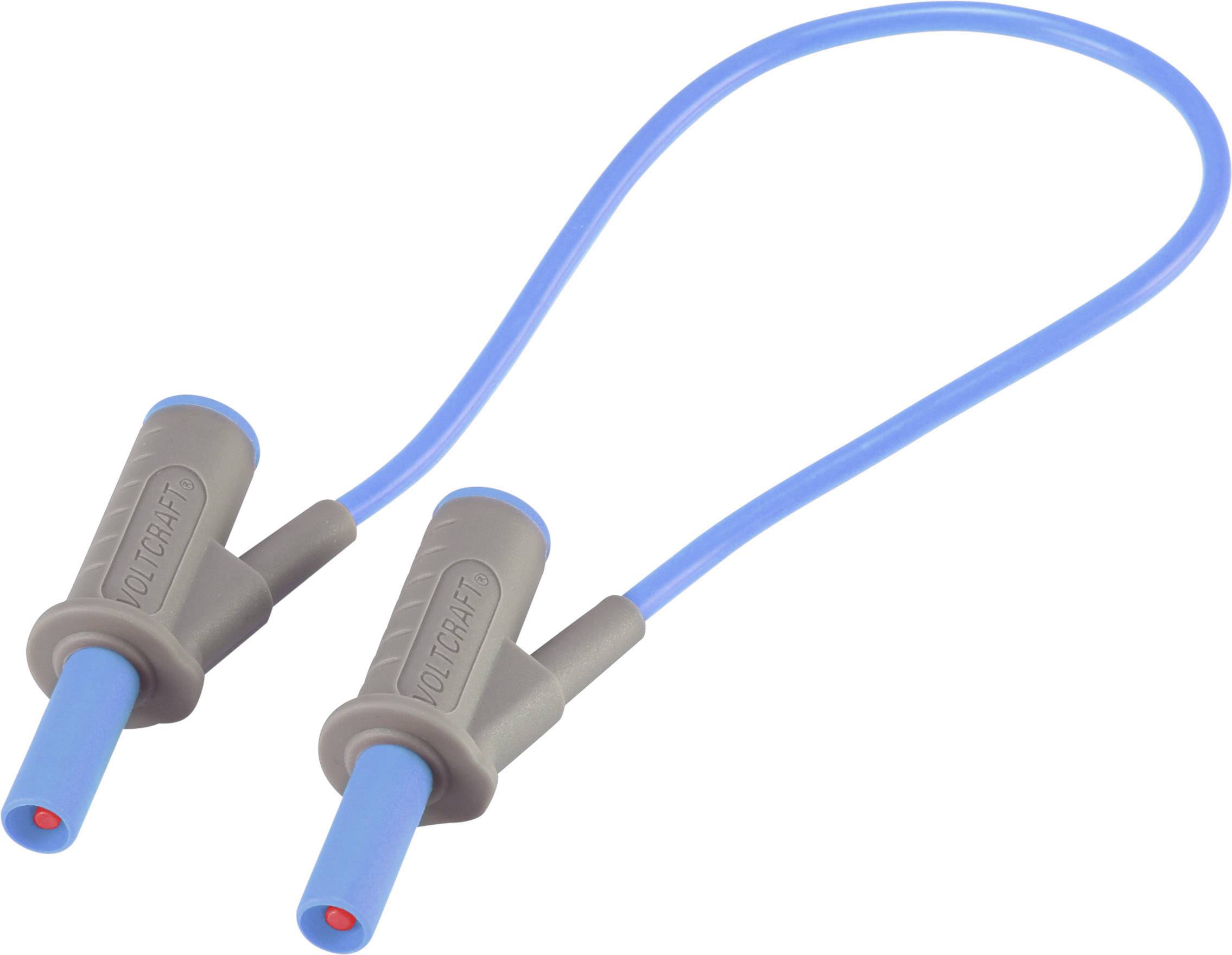 Highly flexible Safety test lead [Banana jack 4 mm - Banana jack 4 mm] 25.00 cm;Blue;MSB-501 10 A