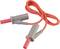 Grey Voltcraft cable clamps with red cables, used for electrical measurements.