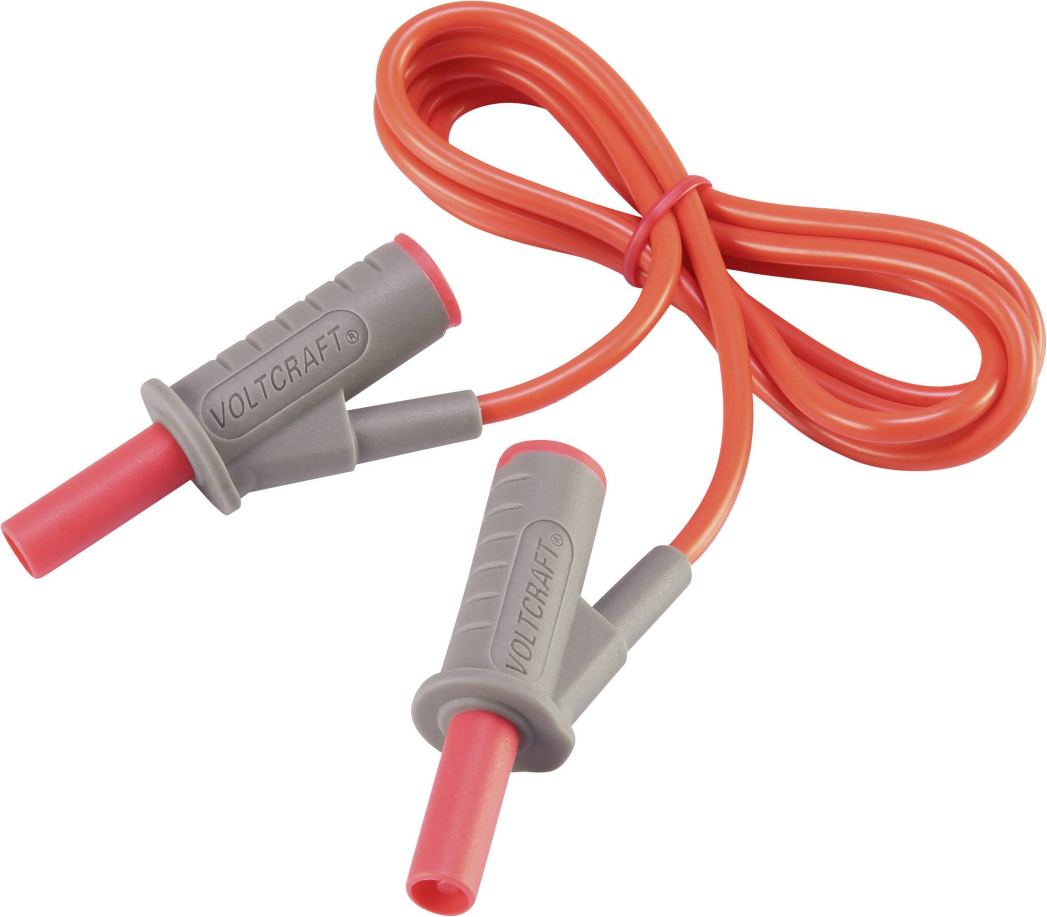 Highly flexible Safety test lead [Banana jack 4 mm - Banana jack 4 mm] 1.00 m;Red;MSB-501 10 A