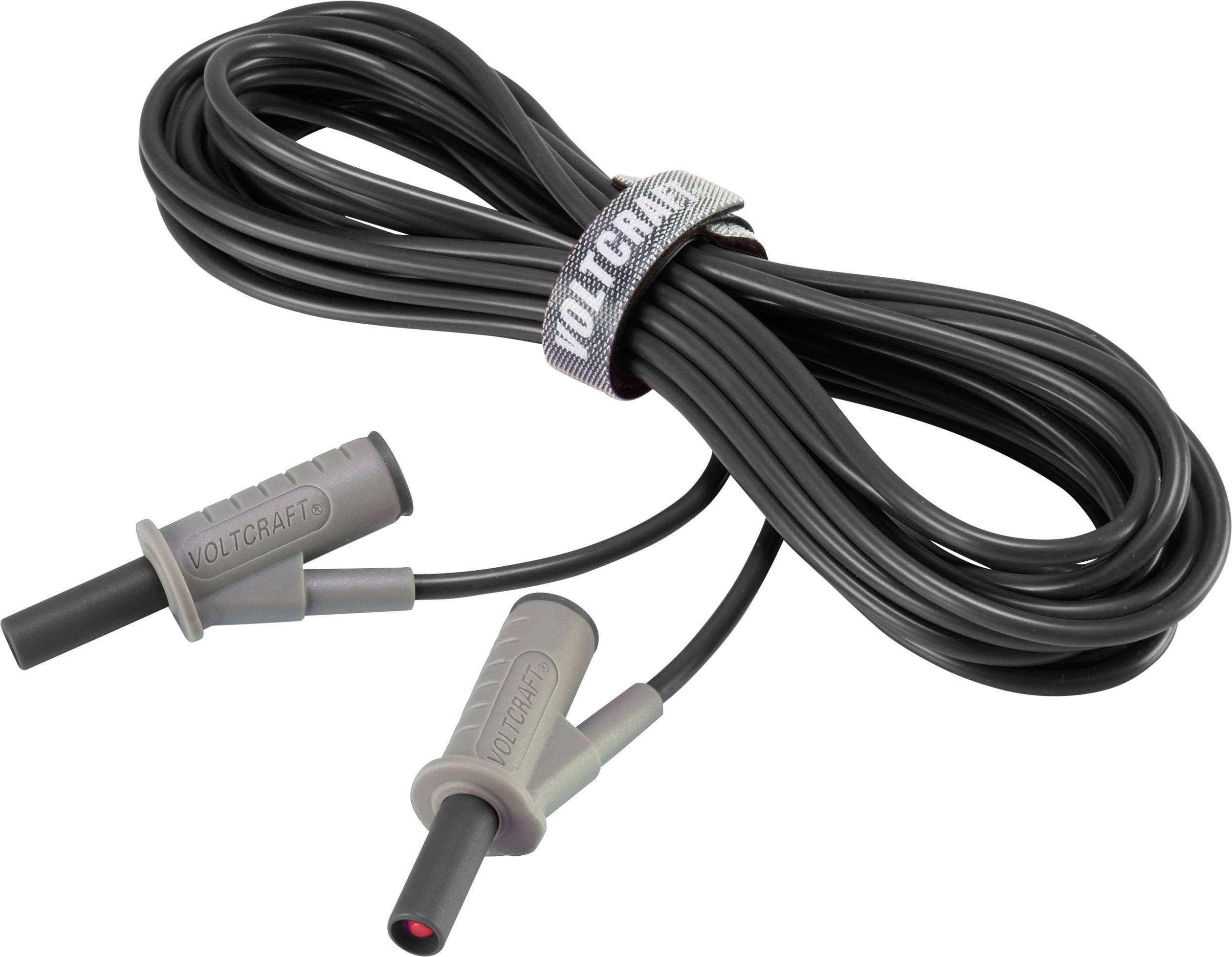 Highly flexible Safety test lead [Banana jack 4 mm - Banana jack 4 mm] 5.00 m;Black;MSB-501 10 A