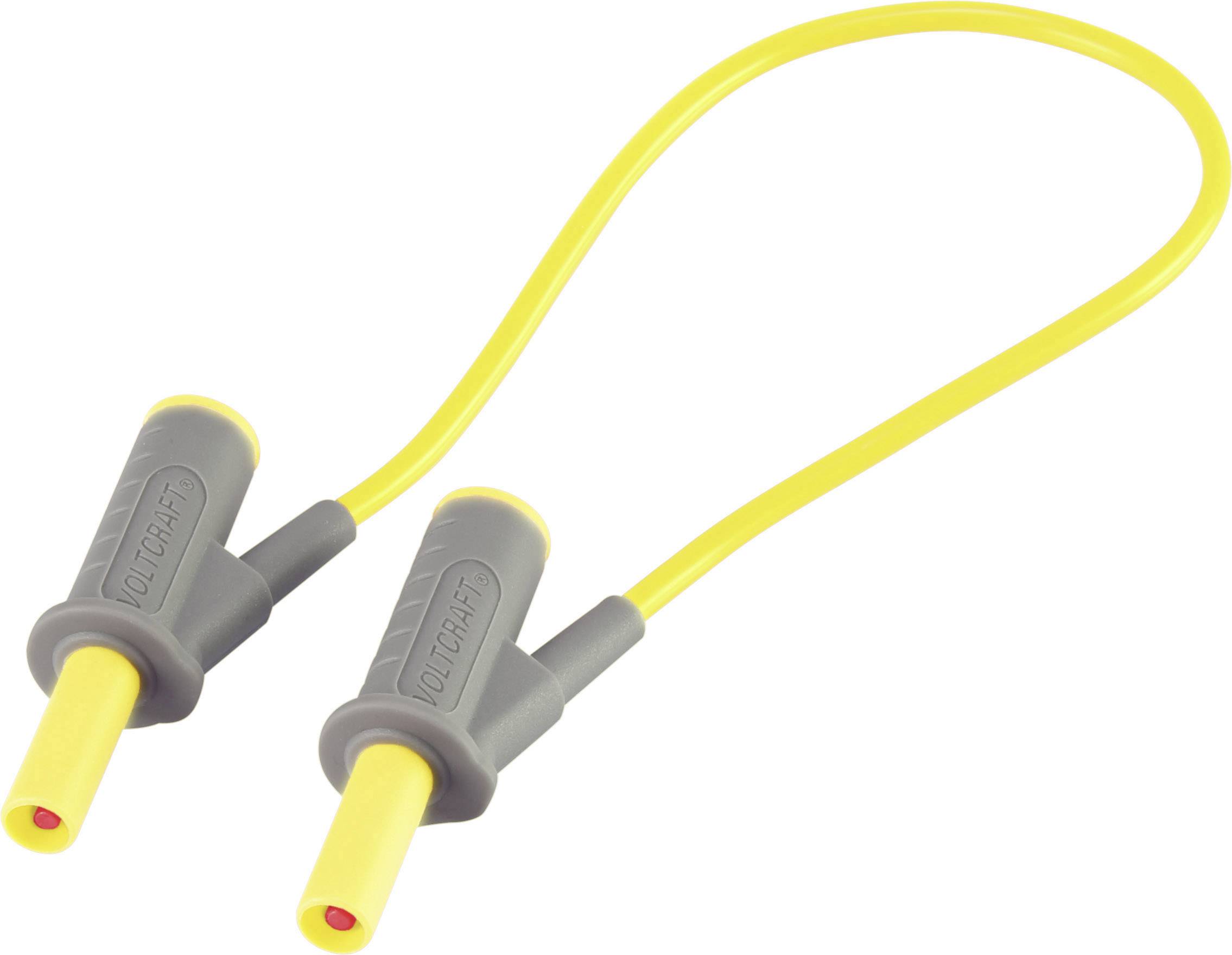 Highly flexible Safety test lead [Banana jack 4 mm - Banana jack 4 mm] 25.00 cm;Yellow;MSB-501 10 A