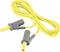 Yellow measuring cable with two plugs, suitable for electrical measurements. Plugs marked with 'Voltcraft' branding.