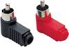 TRU COMPONENTS TC-2501071 RCA connector Plug, right angle Number of pins: 2 Mono Black, Red 1 Set