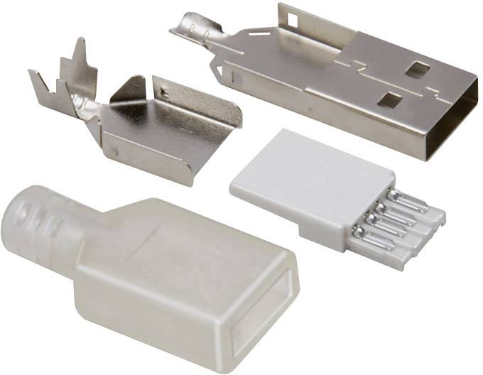 USB A plug + bend relief Plug, straight TC-2509034 TRU COMPONENTS Content: 1 Set