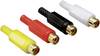 TRU COMPONENTS TC-2501073 RCA connector Connector, straight Number of pins: 2 Mono Yellow, Red, Black, White 1 Set