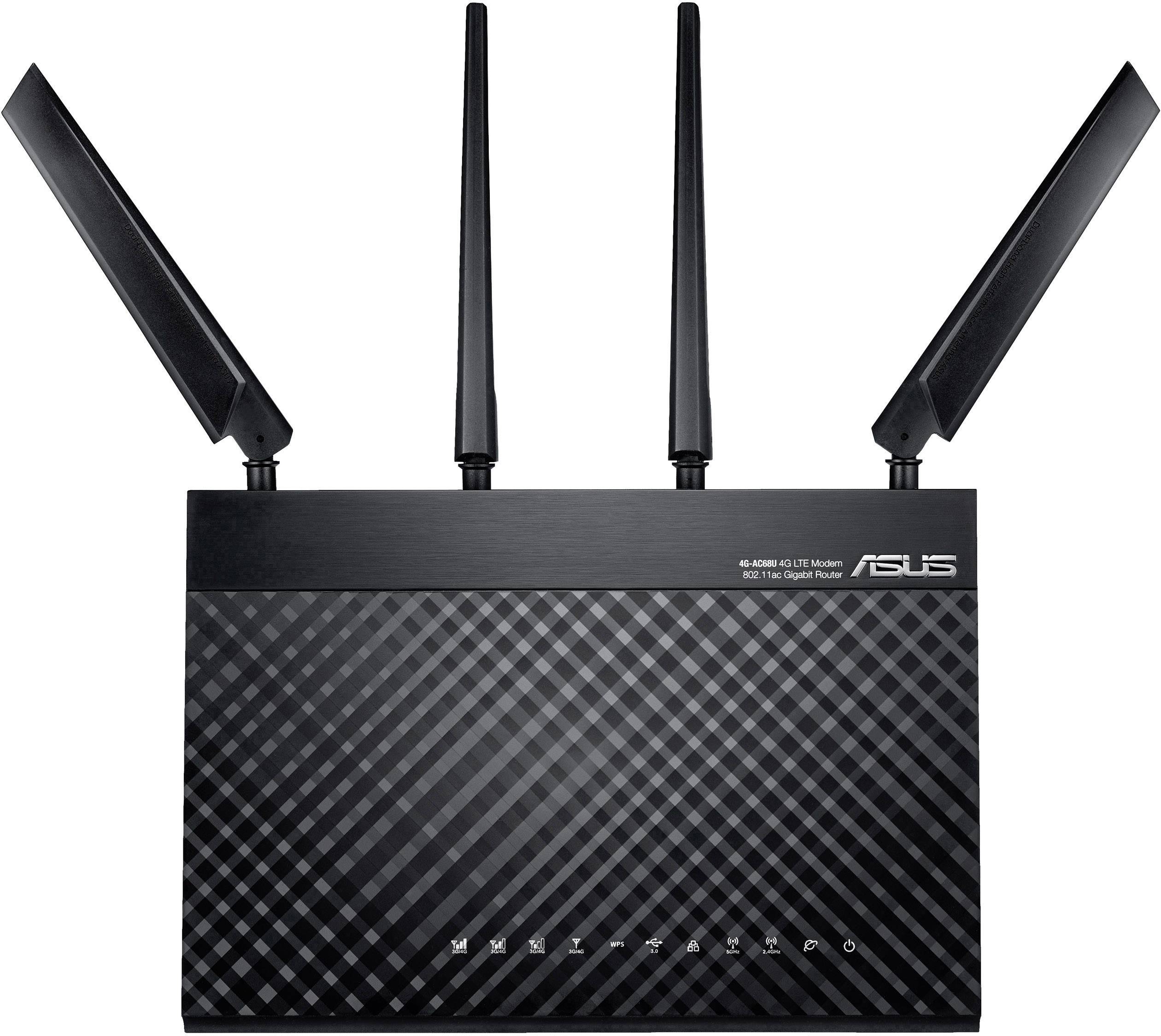 Asus 4G-AC68U AC1900 Wi-Fi modem router Built-in modem: LTE, UMTS 2.4 GHz, 5 GHz