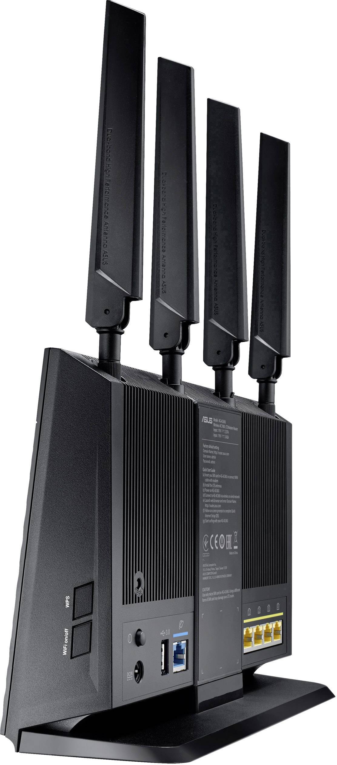 Asus 4G-AC68U AC1900 Wi-Fi modem router Built-in LTE, UMTS GHz, 5 GHz | Conrad.com