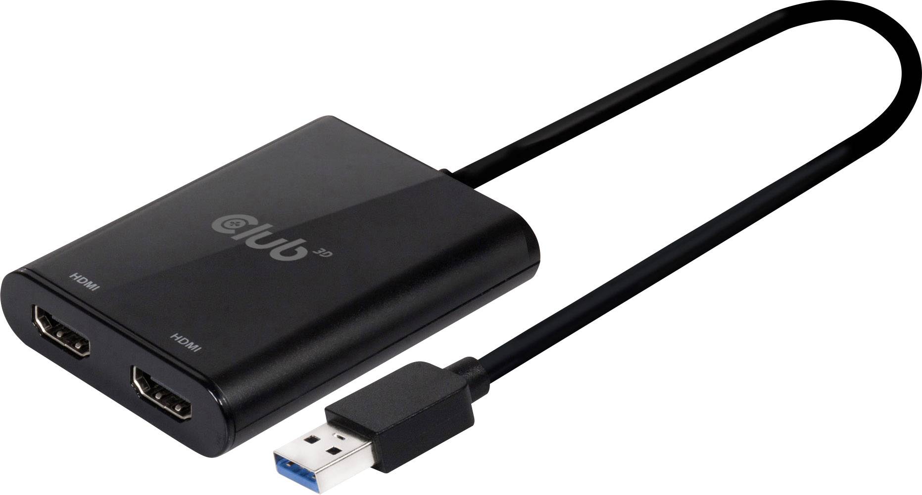 club3D CSV-1474 1+2 ports USB 3.0 changeover switch 44096 x 2160 p Black